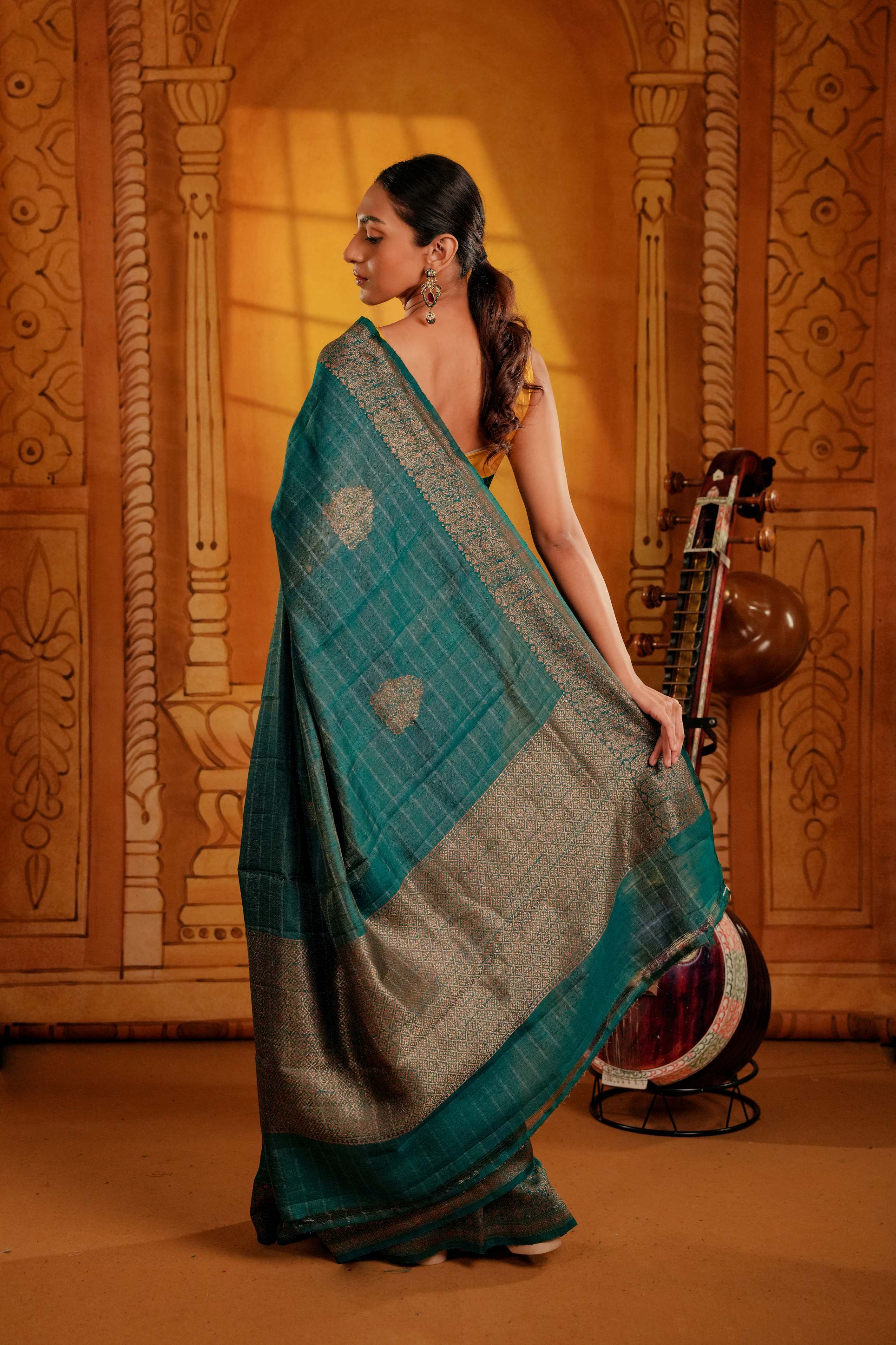 PURE BANARS MATKA SILK SAREE