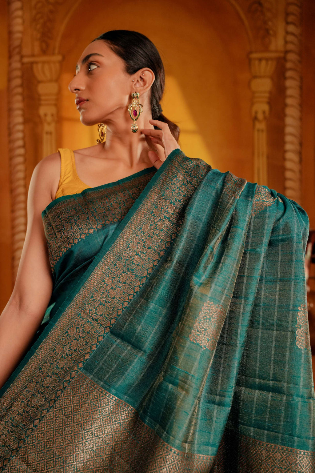 PURE BANARS MATKA SILK SAREE