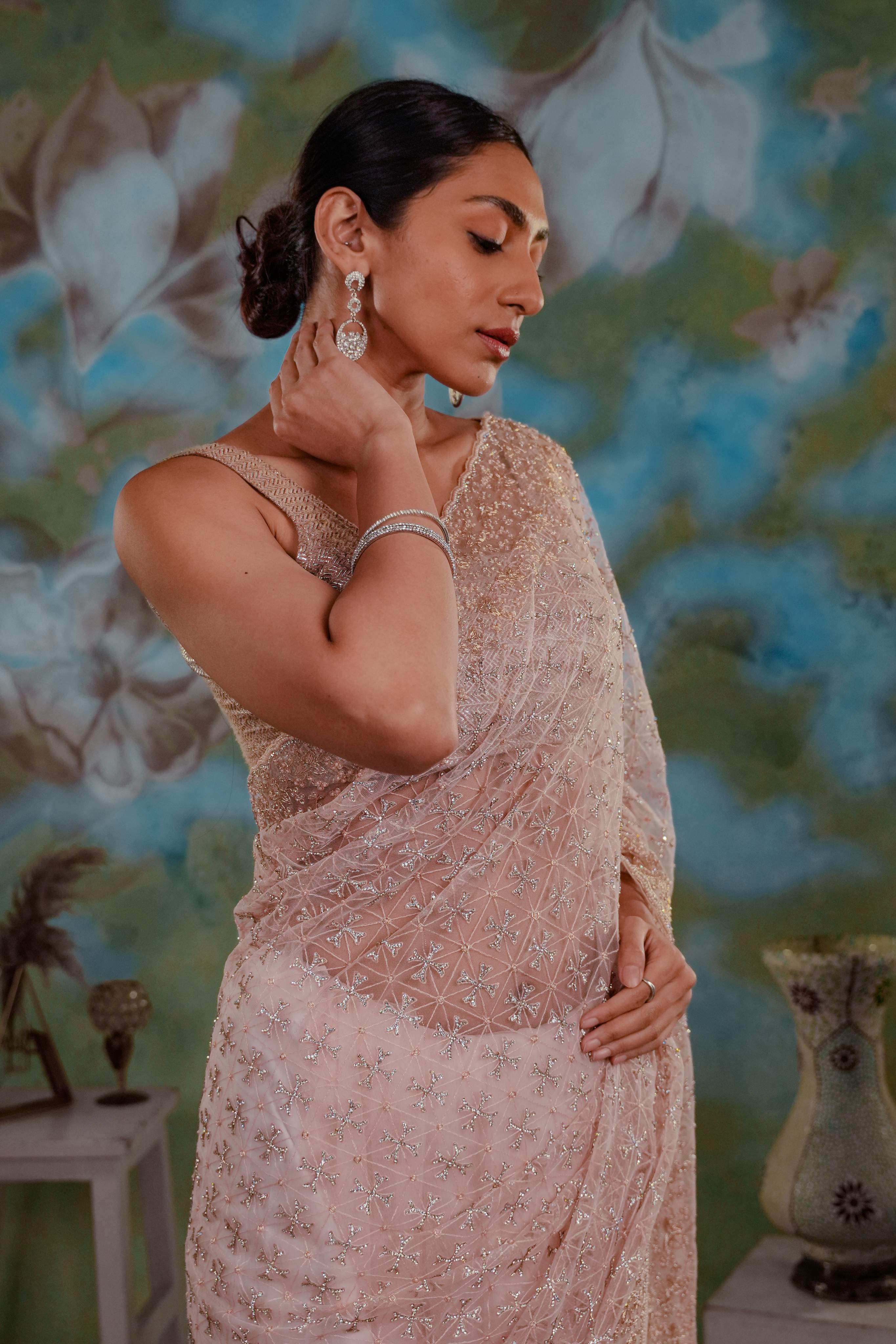 DESIGNER NET SILK SAREE