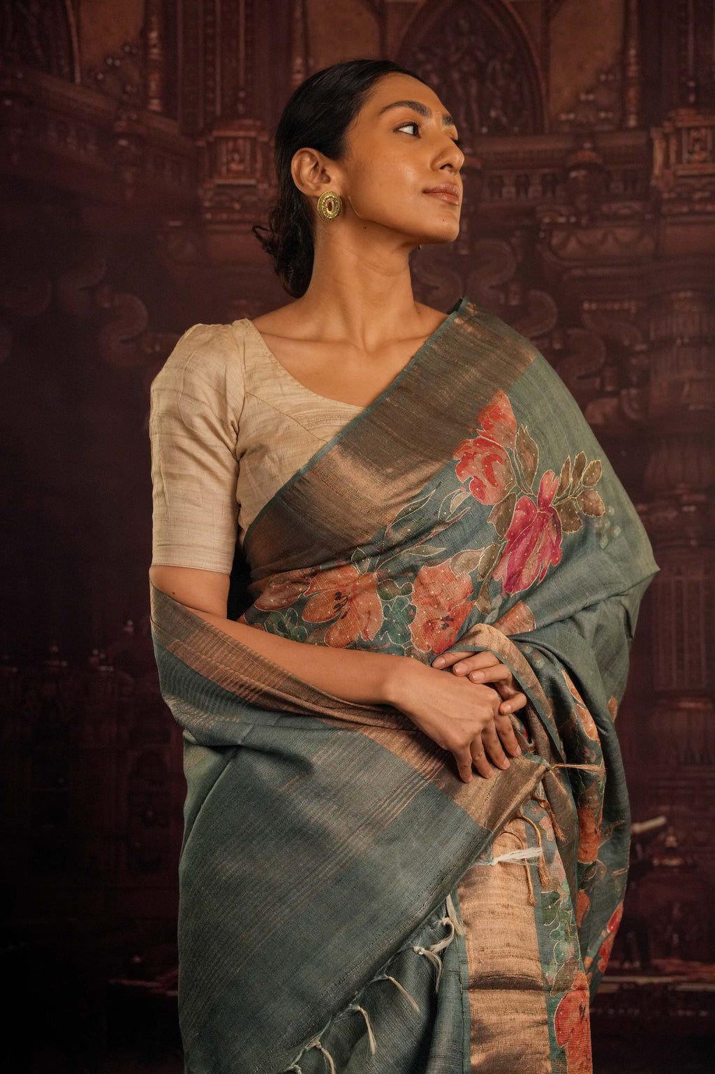 PURE HANDLOOM TUSSAR SILK